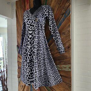 Roberto Cavalli animal print silk jersey cheetah midi A-line Dress Sz S